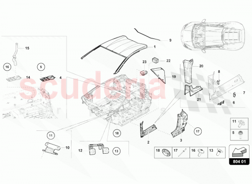 Part Diagram for Lamborghini 4T0805404B