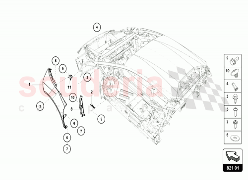 Part Diagram for Lamborghini 4T0805815