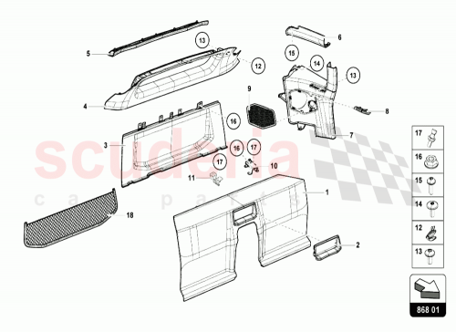 Part Diagram for Lamborghini 4T0868418A