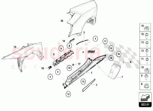 Part Diagram for Lamborghini 4T0853231A