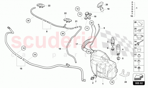 Part Diagram for Lamborghini 8D0955754