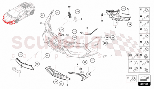 Part Diagram for Lamborghini 47B807983