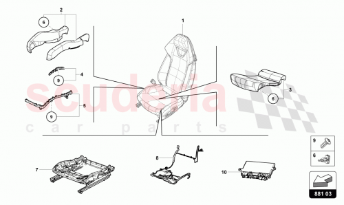 Part Diagram for Lamborghini 9P1881105D