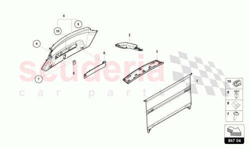 Part Diagram for Lamborghini 4ML867608C