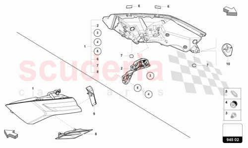 Part Diagram for Lamborghini 8W6945181A