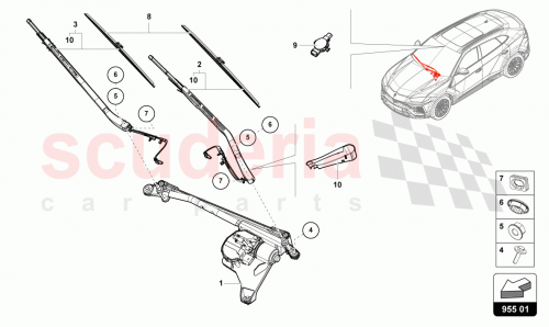 Part Diagram for Lamborghini 81A955555B