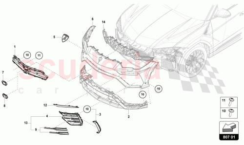Part Diagram for Lamborghini 4ML807819D