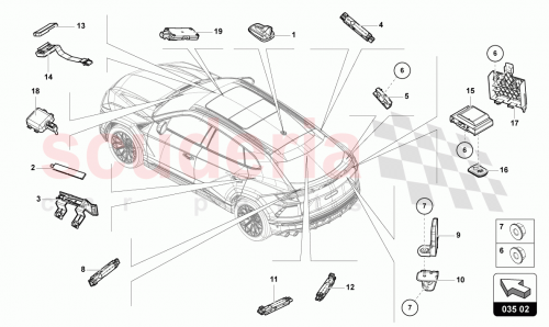Part Diagram for Lamborghini 4N0035503BMGRU
