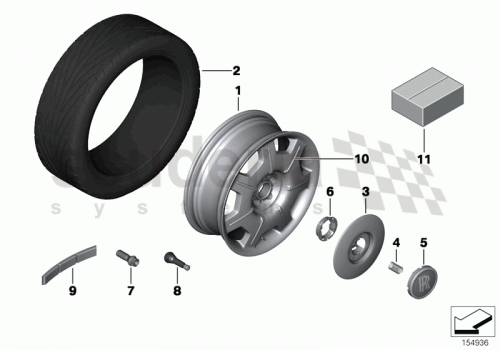 Part Diagram for Rolls Royce 36 10 6777236