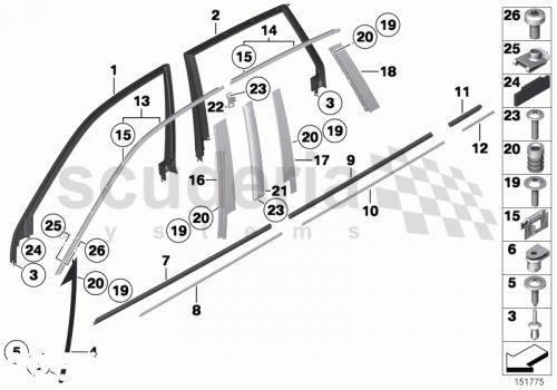 Part Diagram for Rolls Royce 51 35 7040788