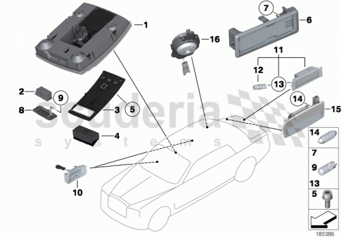 Part Diagram for Rolls Royce 63 21 7169186
