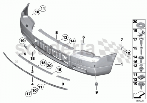 Part Diagram for Rolls Royce 51 11 7166094