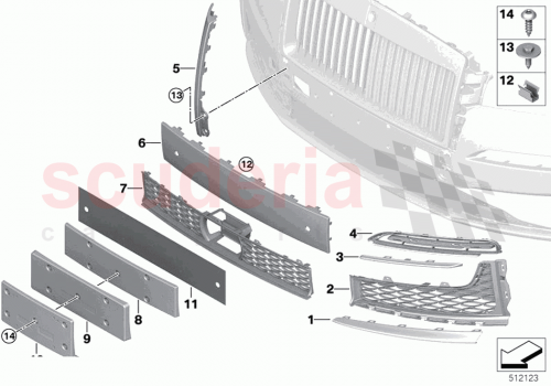 Part Diagram for Rolls Royce 51117955894