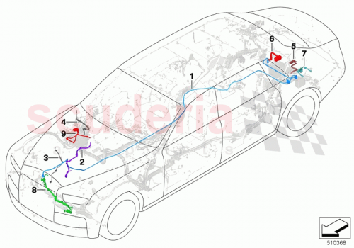Part Diagram for Rolls Royce 61126832595
